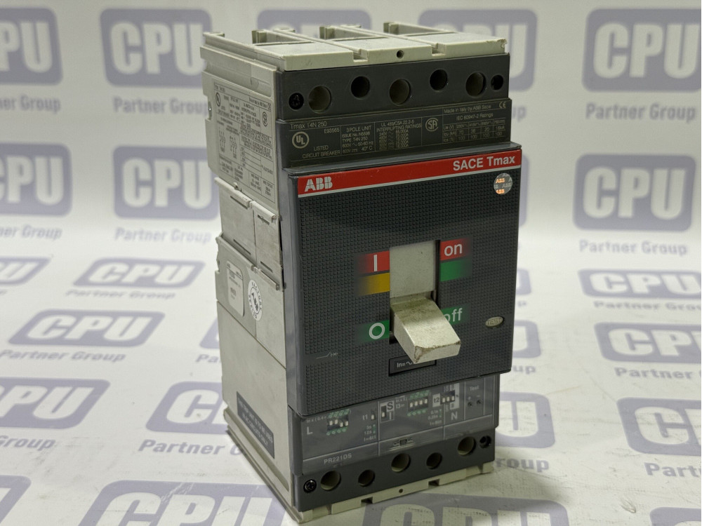 ABB SACE Tmax T4N 250 Circuit Breaker, 3-Pole, 250A, PR221DS Electronic Trip Unit T4N 250 | ABB - Image 1
