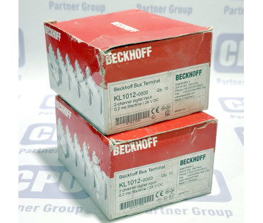 Lot of 10 Pcs. Beckhoff KL1012-0000 2-Channel Digital Input Bus Terminal 24V DC (Original Pack) Lot of 10 Pcs. Beckhoff KL1012-0000 2-Channel Digital Input Bus Terminal 24V DC (Original Pack)