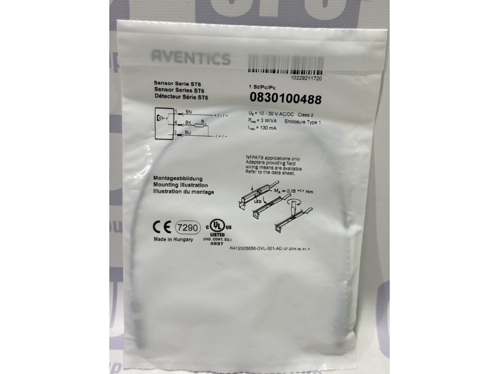 Aventics 0830100488 Magnetic Reed Cylinder Sensor (ST6 Series) 0830100488 | Aventics - Image 1